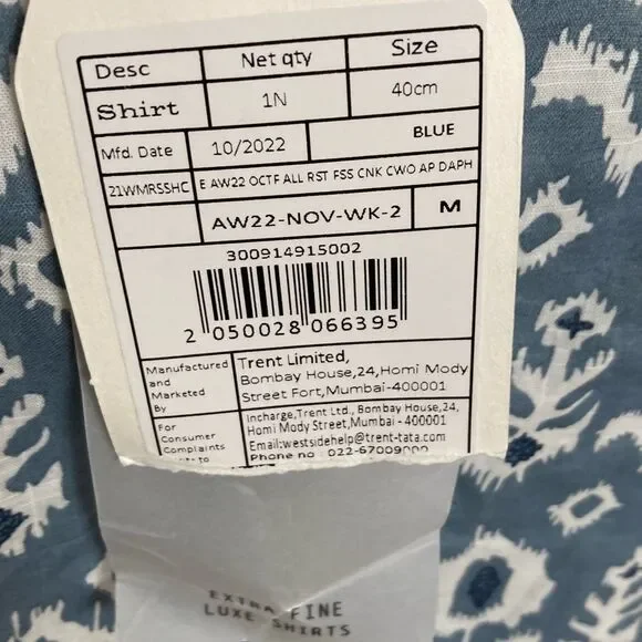 ETA Shirt Size Medium NWT (B11)‎ - Picture 3 of 11